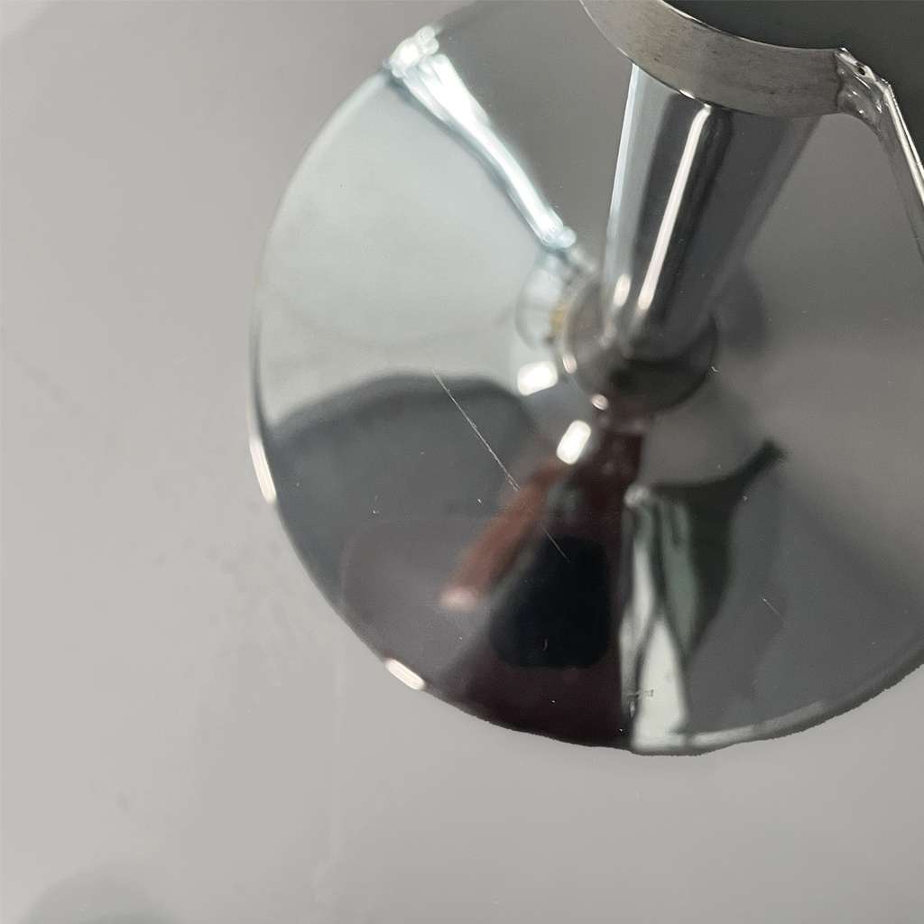 Tavolo da caffè in acciaio e vetro fumè, 1970 ca.