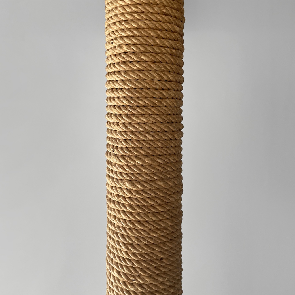 Lampada da terra in legno e tessuto, 1930 ca. 