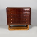 Cassettiera in legno e marmo, 1930 ca.
