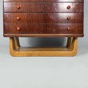 Cassettiera in legno e marmo, 1930 ca.