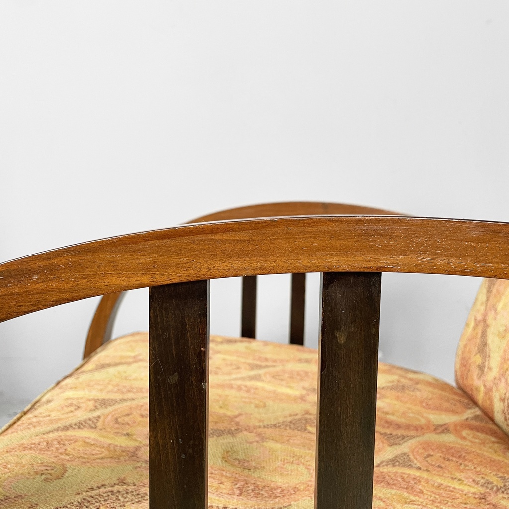 Poltrone in legno e tessuto, 1930 ca.