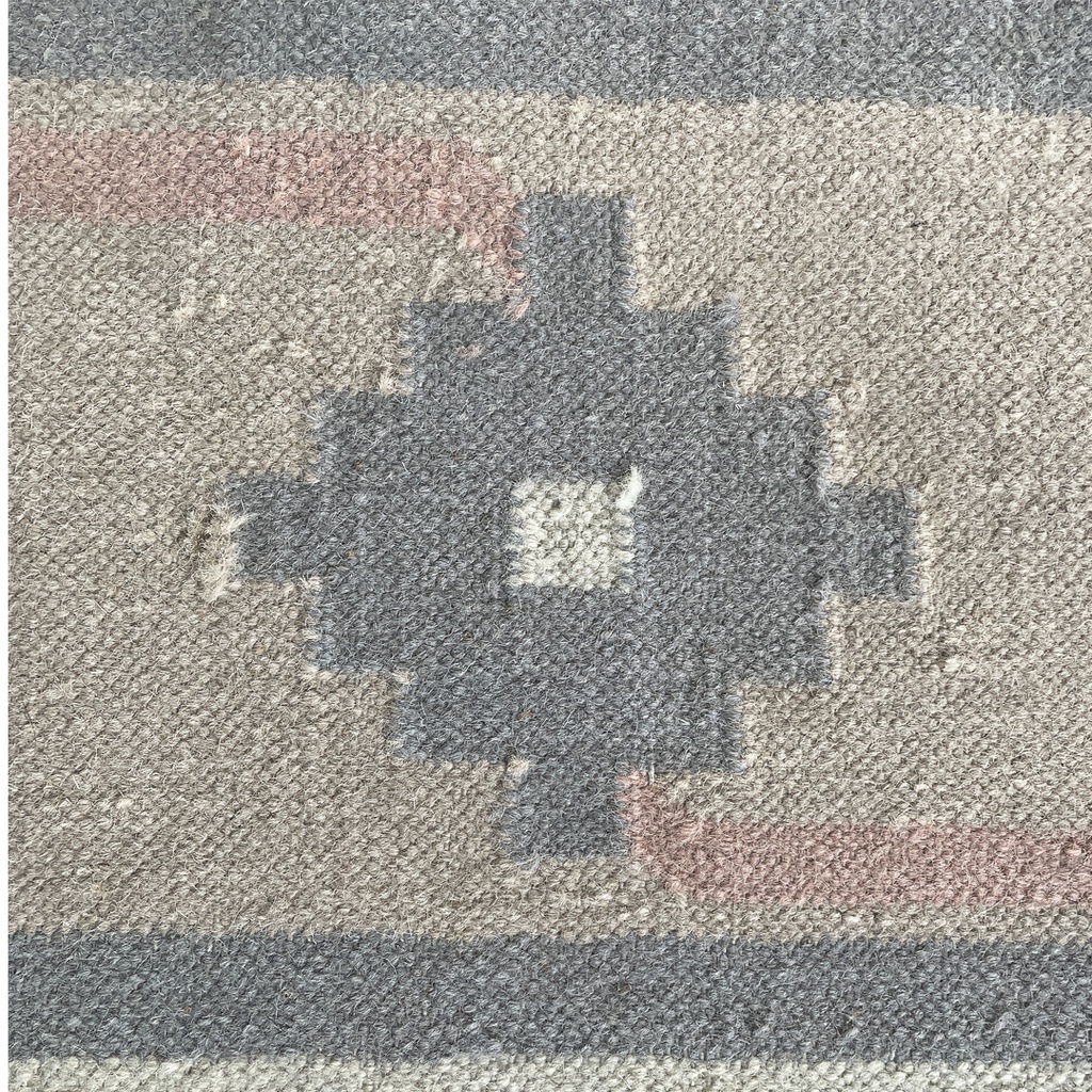 Tappeto a pelo corto con motivo geometrico, 1980 ca. 