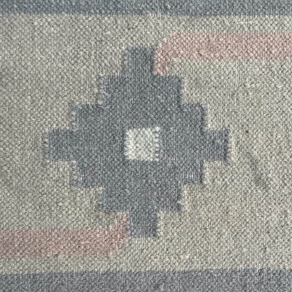 Tappeto a pelo corto con motivo geometrico, 1980 ca. 