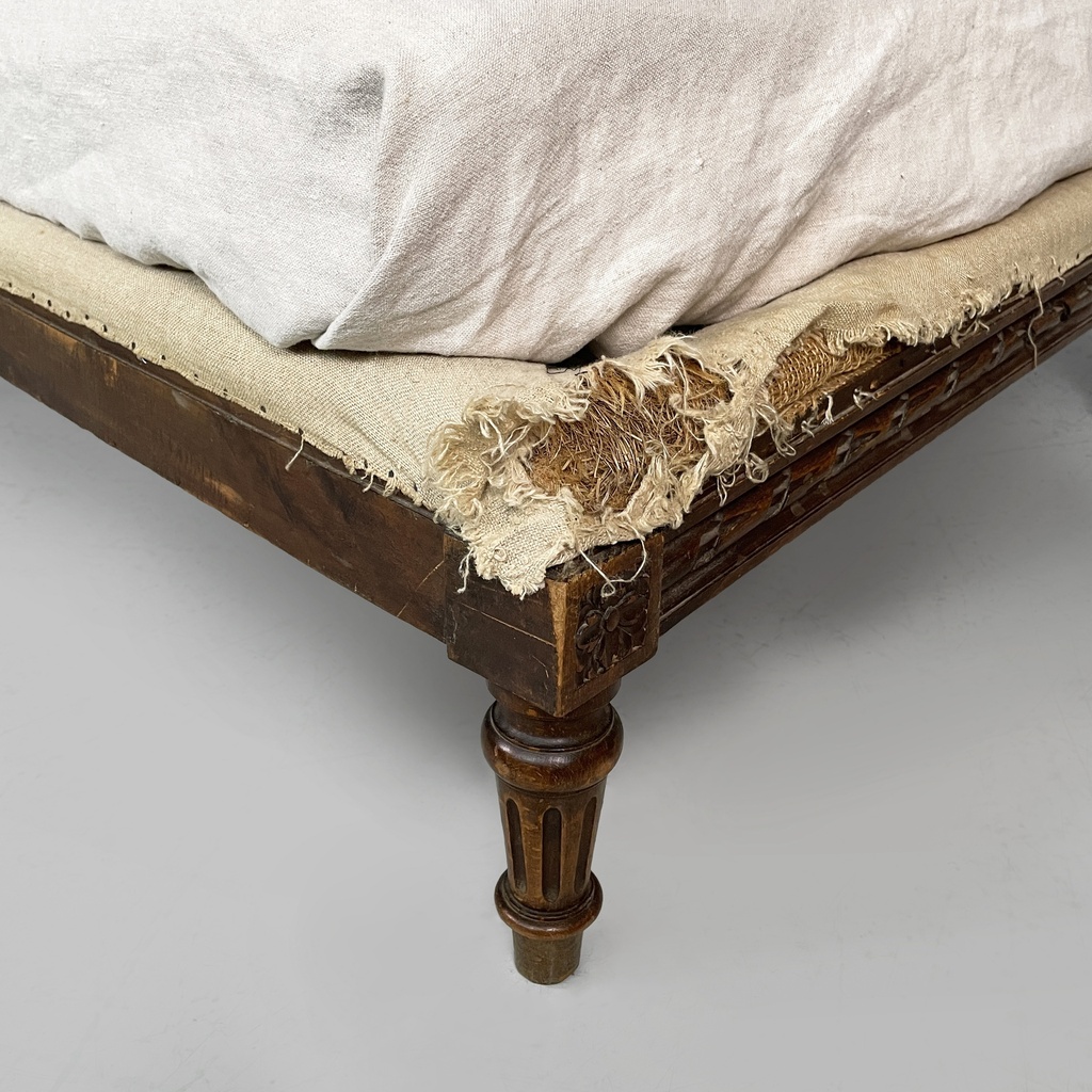 Daybed in tessuto e legno, inizio 1900 ca.