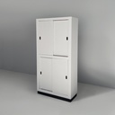 Armadio in legno grigio chiaro e nero, 1960 ca.