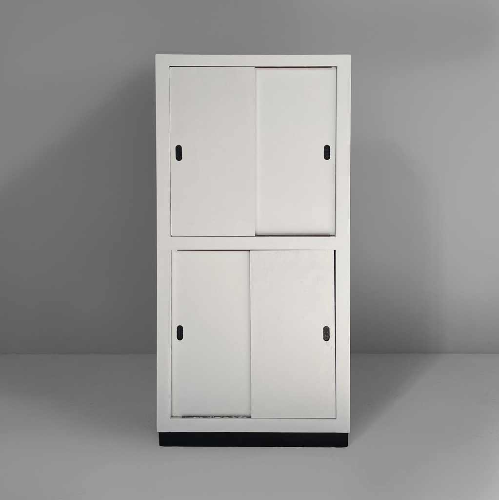 Armadio in legno grigio chiaro e nero, 1960 ca.