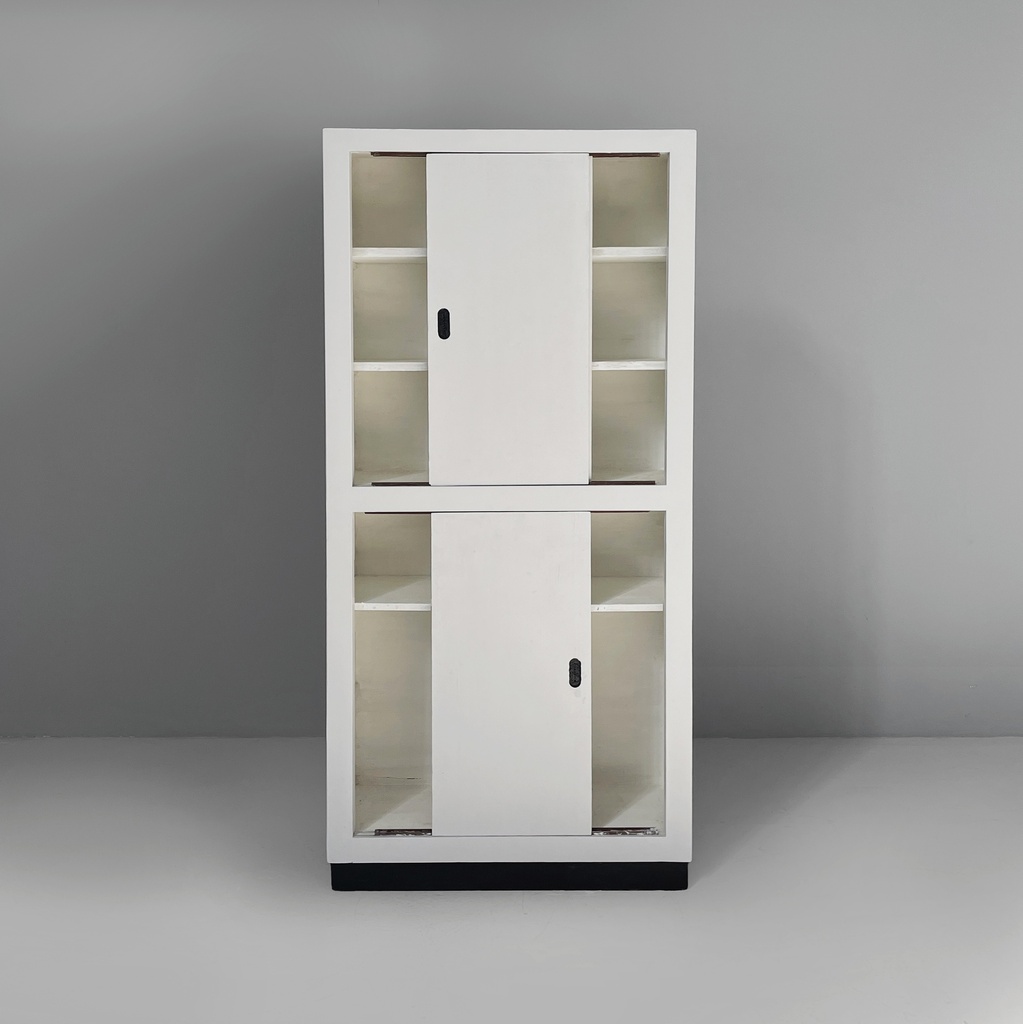 Armadio in legno grigio chiaro e nero, 1960 ca.