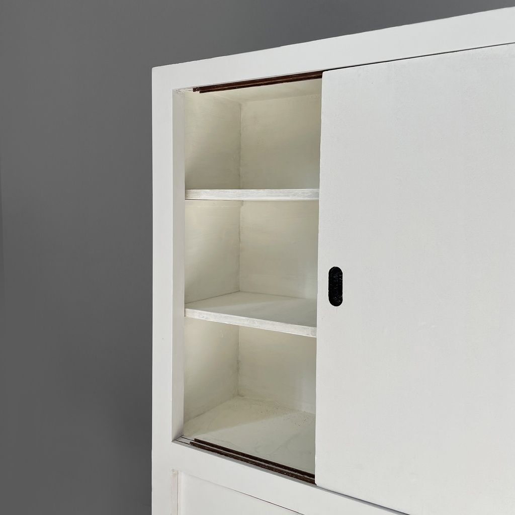Armadio in legno grigio chiaro e nero, 1960 ca.