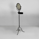 Consolle con specchio in metallo nero, fine 1800 ca.