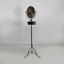 Consolle con specchio in metallo nero, fine 1800 ca.