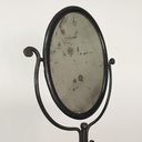 Consolle con specchio in metallo nero, fine 1800 ca.