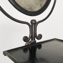 Consolle con specchio in metallo nero, fine 1800 ca.