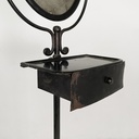 Consolle con specchio in metallo nero, fine 1800 ca.