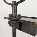 Consolle con specchio in metallo nero, fine 1800 ca.