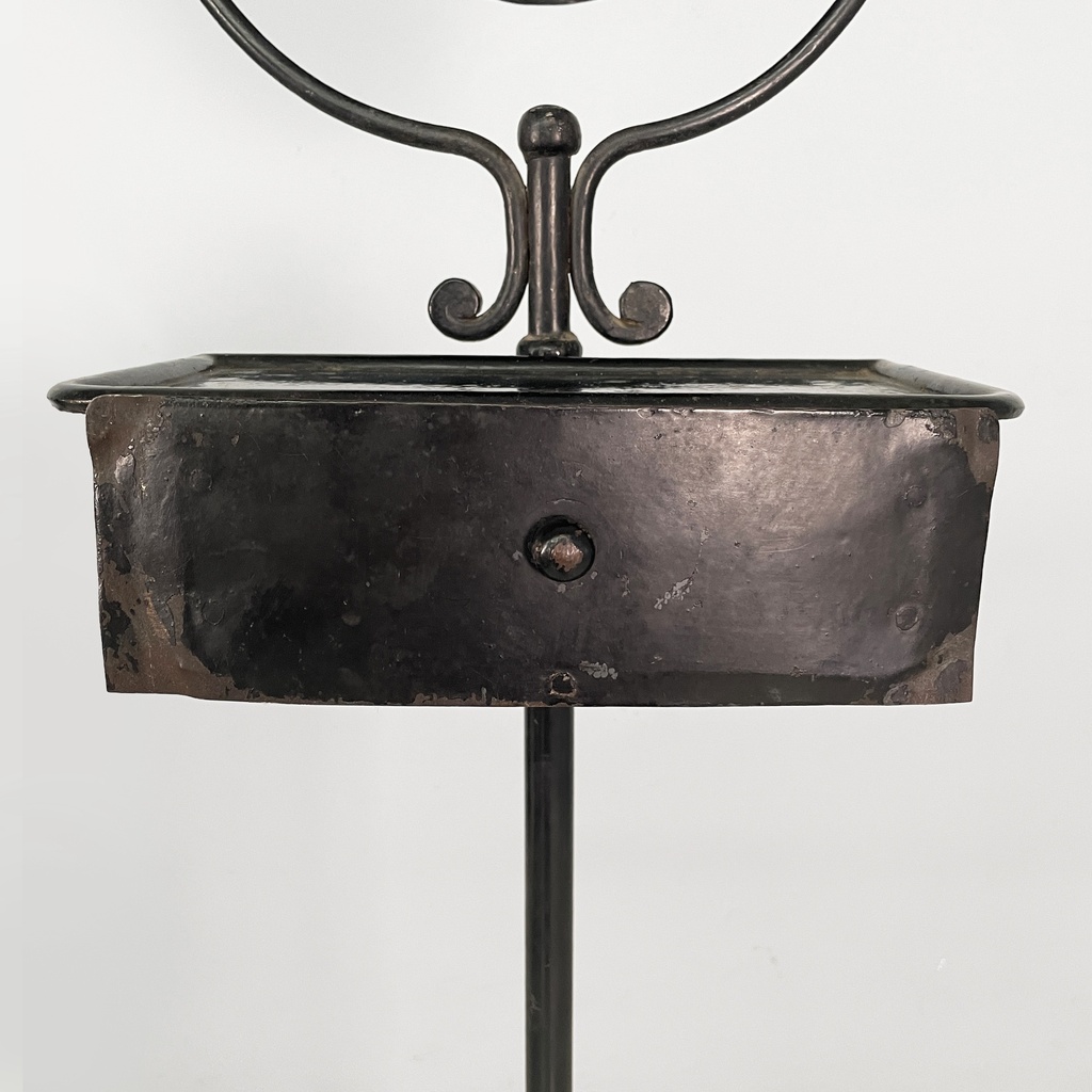 Consolle con specchio in metallo nero, fine 1800 ca.
