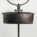 Consolle con specchio in metallo nero, fine 1800 ca.