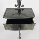 Consolle con specchio in metallo nero, fine 1800 ca.