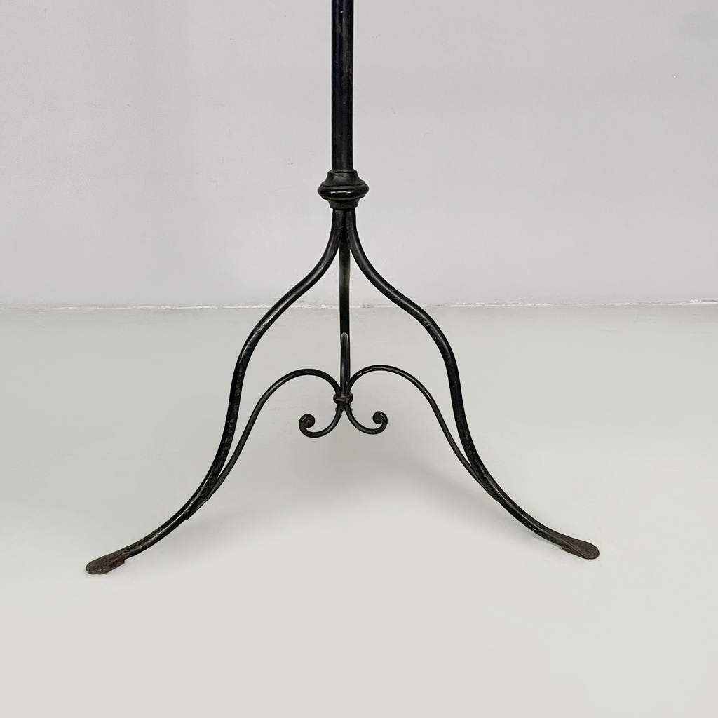 Consolle con specchio in metallo nero, fine 1800 ca.