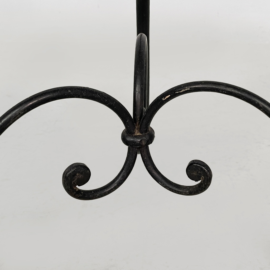 Consolle con specchio in metallo nero, fine 1800 ca.