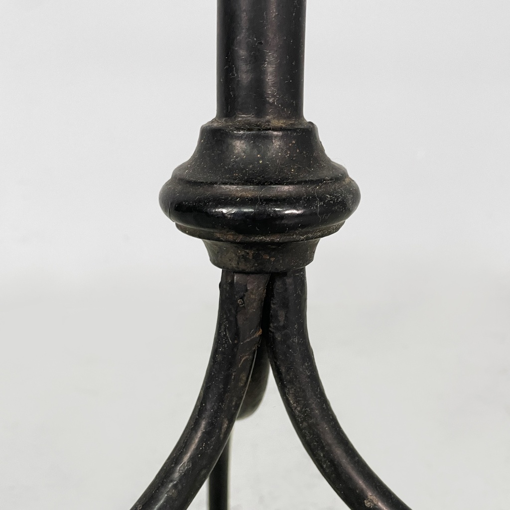 Consolle con specchio in metallo nero, fine 1800 ca.
