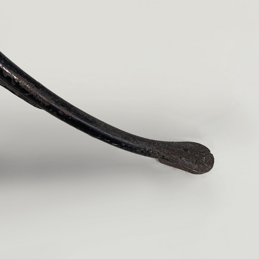 Consolle con specchio in metallo nero, fine 1800 ca.
