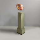 Scultura di testa in terracotta, 1980 ca.