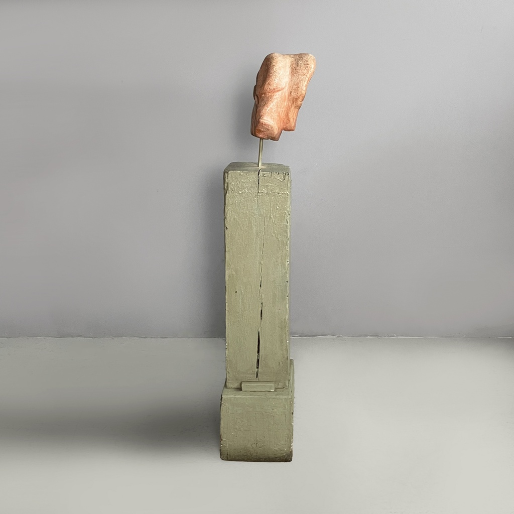 Scultura di testa in terracotta, 1980 ca.