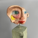 Scultura di testa in terracotta, 1980 ca.