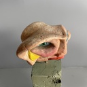 Scultura di testa in terracotta, 1980 ca.