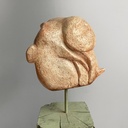 Scultura di testa in terracotta, 1980 ca.