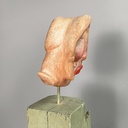 Scultura di testa in terracotta, 1980 ca.