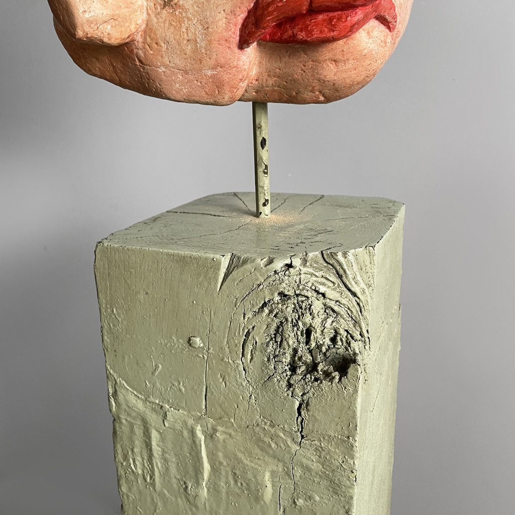 Scultura di testa in terracotta, 1980 ca.