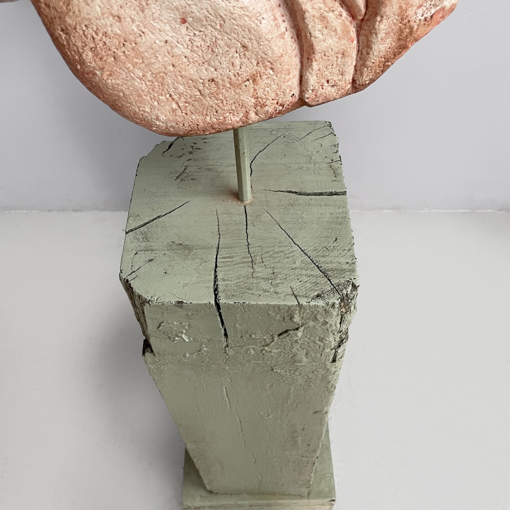 Scultura di testa in terracotta, 1980 ca.
