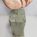 Scultura di testa in terracotta, 1980 ca.
