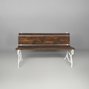 Panca in legno e ghisa bianca, 1930 ca.