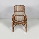 Poltrone con braccioli in rattan, 1960 ca. 