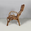 Poltrone con braccioli in rattan, 1960 ca. 
