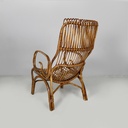 Poltrone con braccioli in rattan, 1960 ca. 