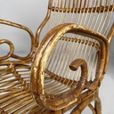 Poltrone con braccioli in rattan, 1960 ca. 