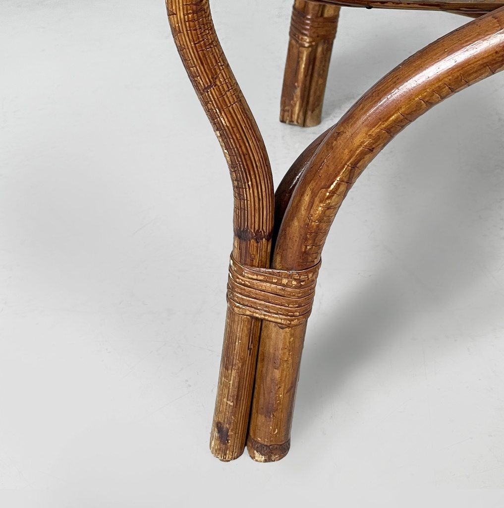 Poltrone con braccioli in rattan, 1960 ca. 