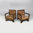 Poltrone in velluto e legno, 1930 ca.