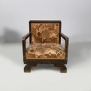 Poltrone in velluto e legno, 1930 ca.