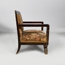 Poltrone in velluto e legno, 1930 ca.