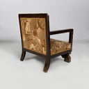 Poltrone in velluto e legno, 1930 ca.
