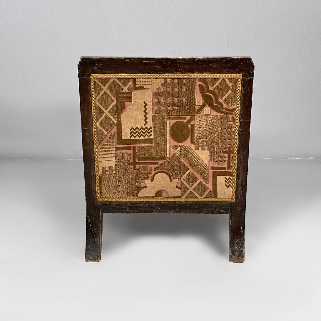 Poltrone in velluto e legno, 1930 ca.