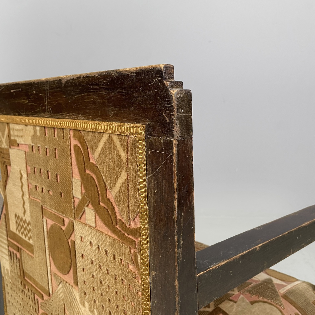 Poltrone in velluto e legno, 1930 ca.