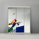 Specchio da terra con decorazione geometrica, 1980 ca.