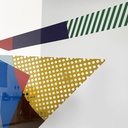 Specchio da terra con decorazione geometrica, 1980 ca.