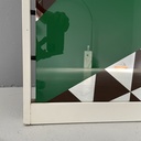 Specchio da terra con decorazione geometrica, 1980 ca.
