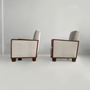 Poltrone in legno e velluto grigio, 1930 ca. 